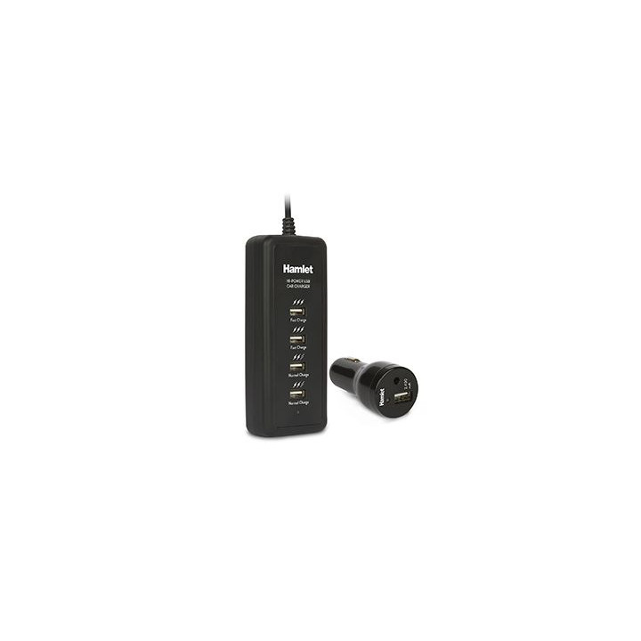 HAMLET TRAVEL 12V CAR CHARGER 41 PORTE USB ALTA POTENZA.
